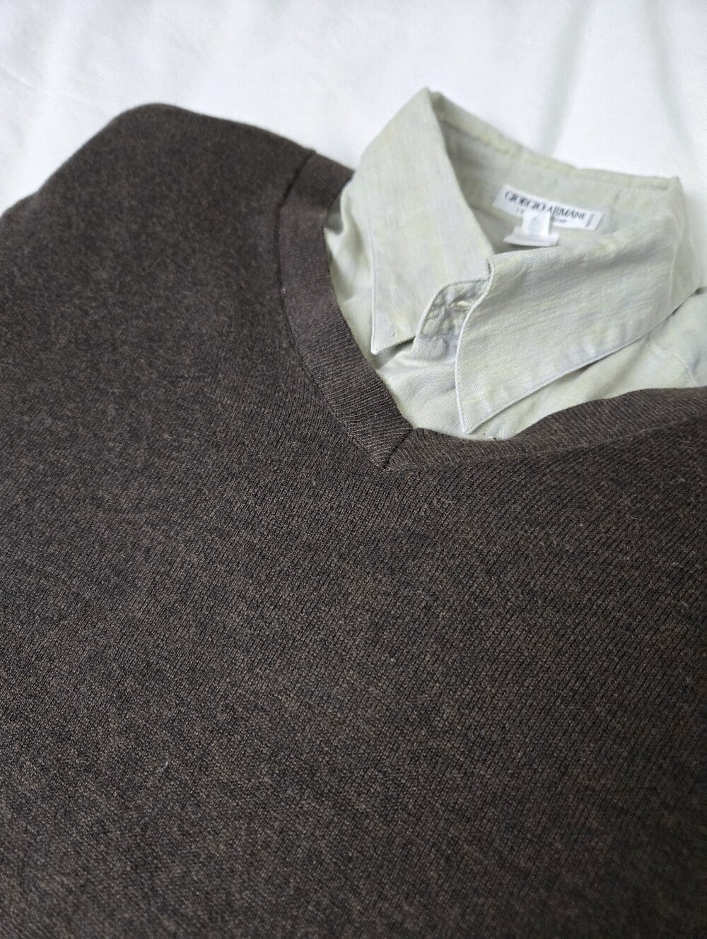 Banana Republic Mens Brown V-neck Sweater Silk Cashmere Blend